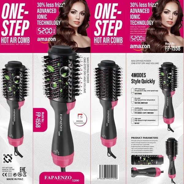 فرشاة سشوار الشعر One Step تحتوي على ٣ درجات للتحكم بالحرارة ماركة B NATIONAL