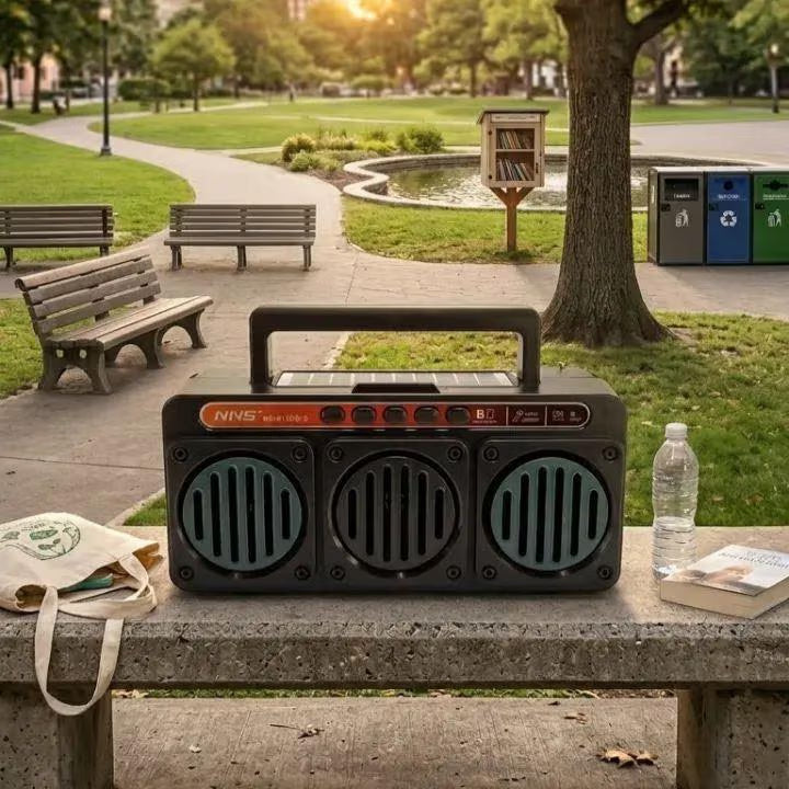 نظام إنارة وطاقة شمسية متكامل مع راديو وسماعات بلوتوث – NNS NS-8159S-SL - Integrated lighting and solar power system with radio and Bluetooth speakers
