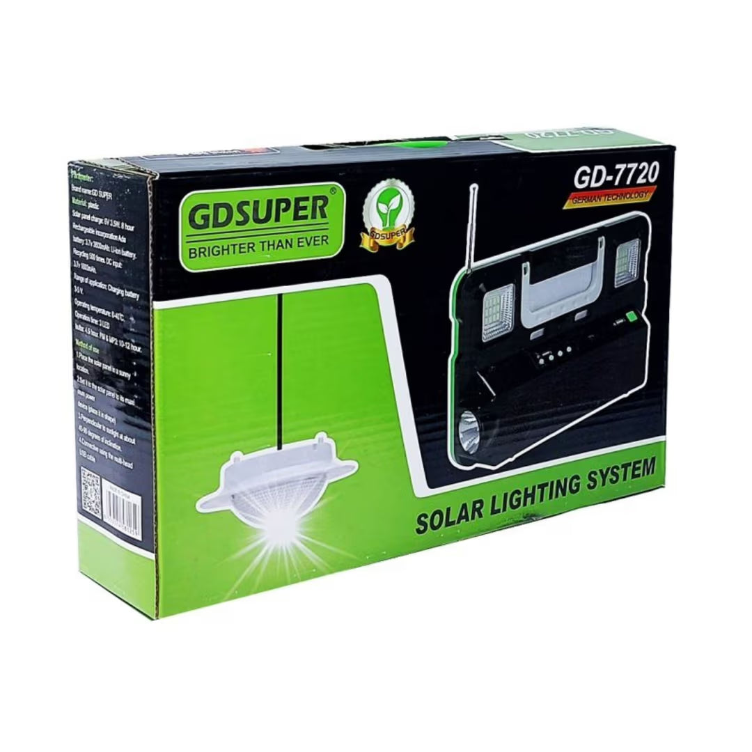 نظام إنارة طاقة شمسية متعدد الاستخدام GD-7720 - Multi-Purpose Solar Lighting System