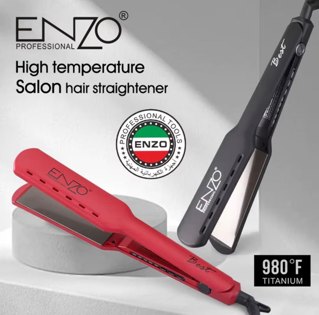 مكواة شعر احترافية ENZO Titanium 980°F | ENZO Professional Hair Straightener 980°F