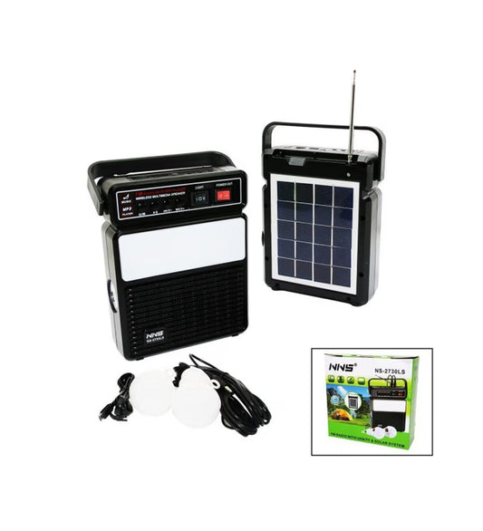 جهاز طاقة شمسية ذكي مع بلوتوث + راديو + إضاءة – INVS NS-2730LS - Smart solar power device with Bluetooth + radio + light
