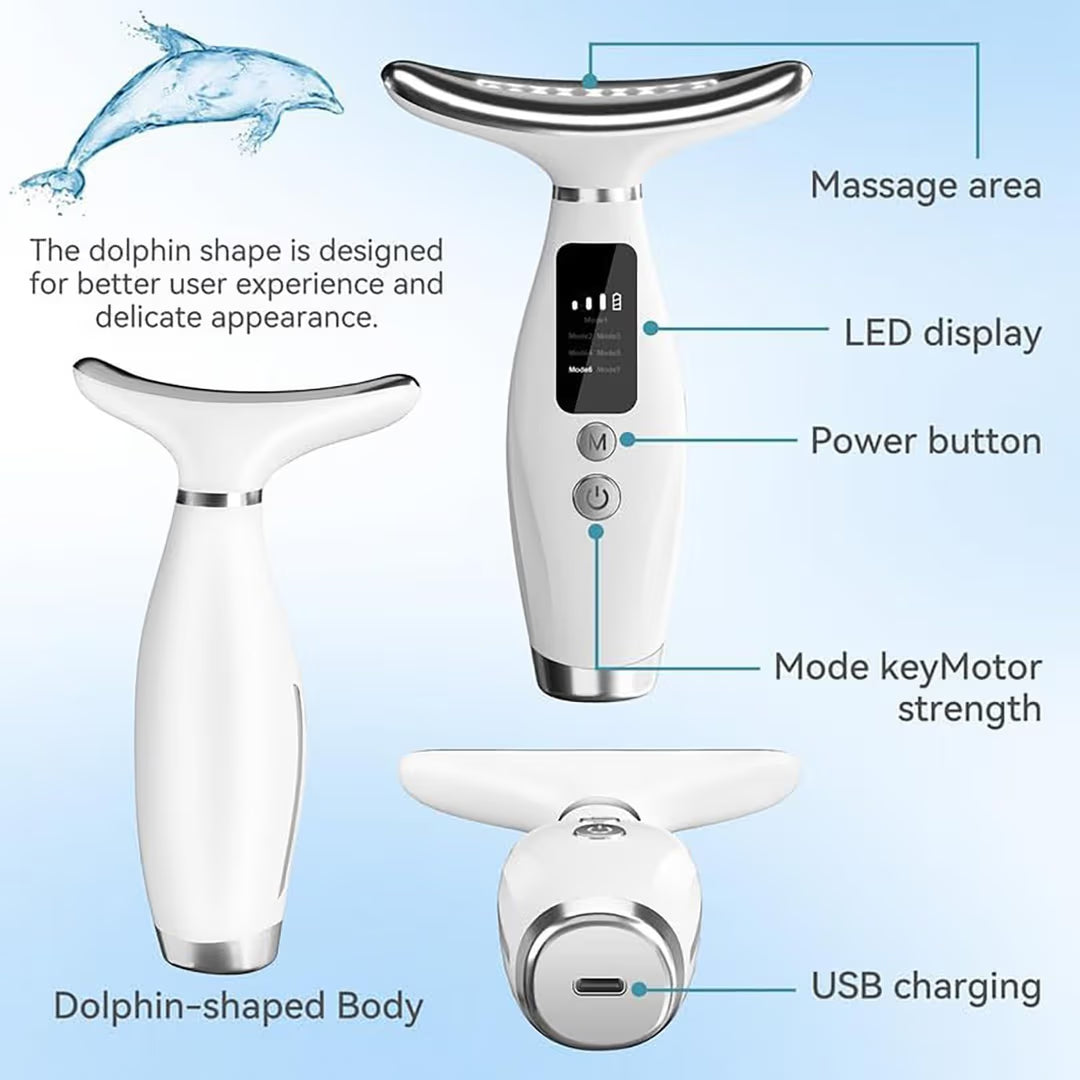 جهاز الهايفو لتدليك الوجه والرقبة تحفيز إنتاج الكولاجين 7 في 1 - HIFU device for facial and neck massage, stimulating collagen production, 7 in 1