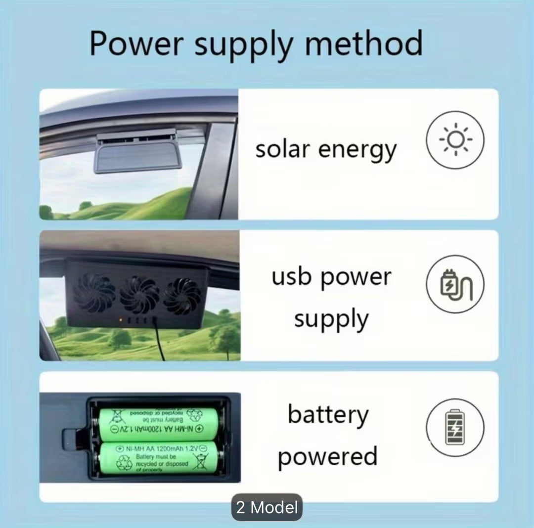 مروحة تهوية السيارة الذكية بالطاقة الشمسية - Smart solar-powered car ventilation fan