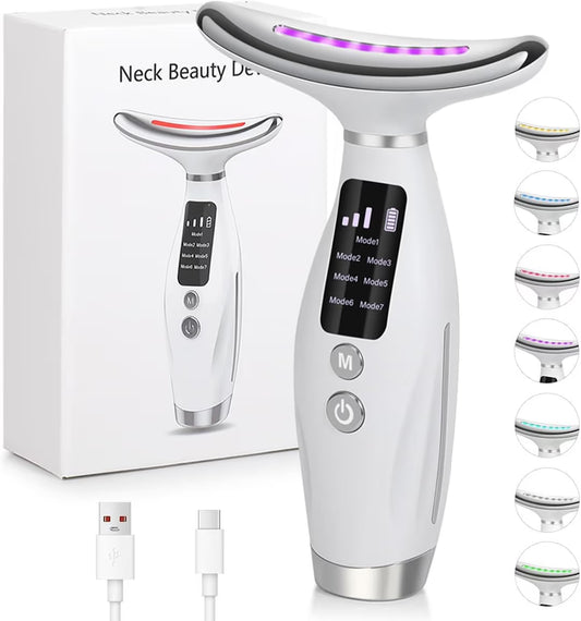 جهاز الهايفو لتدليك الوجه والرقبة تحفيز إنتاج الكولاجين 7 في 1 - HIFU device for facial and neck massage, stimulating collagen production, 7 in 1