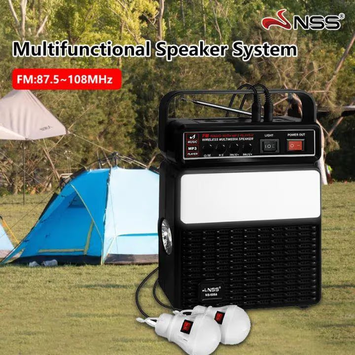 جهاز طاقة شمسية ذكي مع بلوتوث + راديو + إضاءة – INVS NS-2730LS - Smart solar power device with Bluetooth + radio + light