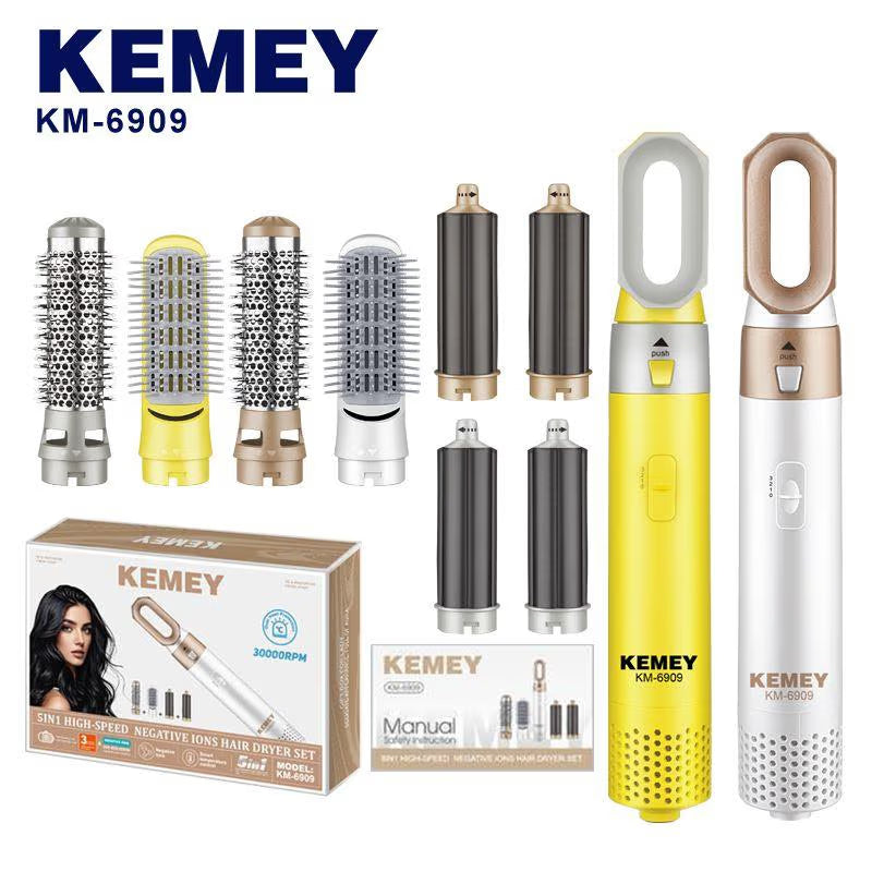 بكج فراشي حرارية قوة 2000 واط مع تقنية الأيونات - Thermal Brush Set with Ionic Technology 2000W