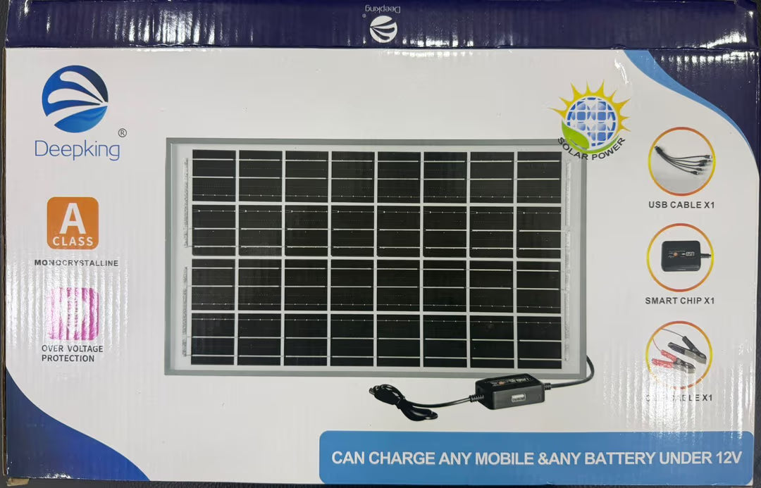 DeepKing Solar Panel Charger Kit 12V (لوح شمسي متنقل مع مخارج USB و Smart Chip)