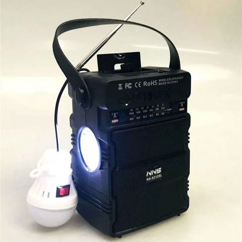 سماعة بلوتوث متعددة الوظائف مع راديو وطاقة شمسية وإنارة – NNS NS-S212SL - Multifunctional Bluetooth speaker with radio, solar power, and lighting