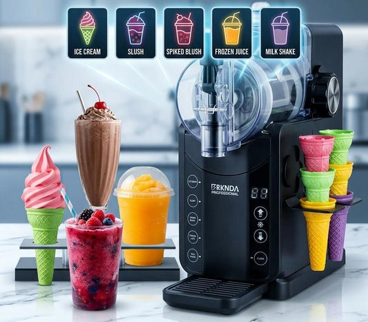 ماكينة السلاش والآيس كريم الاحترافية متعددة الاستخدامات – 5 وظائف في جهاز واحد -  Professional Multi-Purpose Slush & Ice Cream Maker – 5 Functions in 1 Device