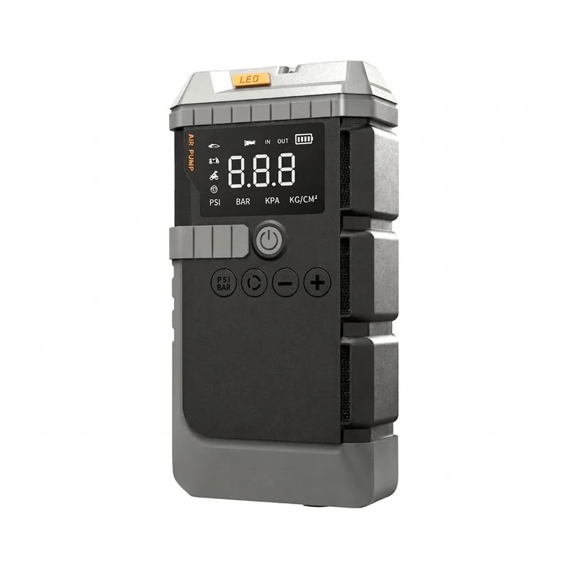 جهاز الطوارئ المتنقل متعدد الاستخدامات (منفاخ إطارات + اشتراك بطارية السيارة + باور بانك) - Multi-purpose portable emergency device (tire inflator + car battery jump starter + power bank)
