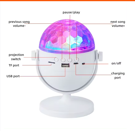 مصباح ديسكو LED 360° مع موسيقى – Disco Light & Music