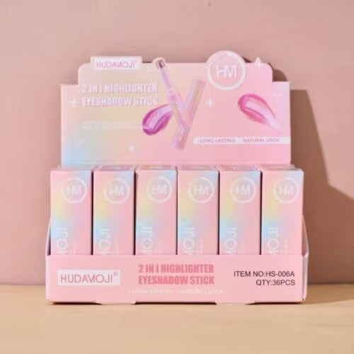 اشتري المجموعة المكونة من 6 الوان بسعر 13 دينار HUDAMOJI 2 IN 1 Highlighter Eyeshadow Stick