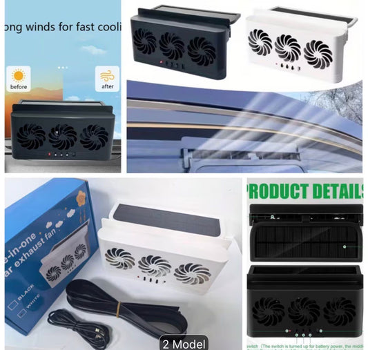مروحة تهوية السيارة الذكية بالطاقة الشمسية - Smart solar-powered car ventilation fan