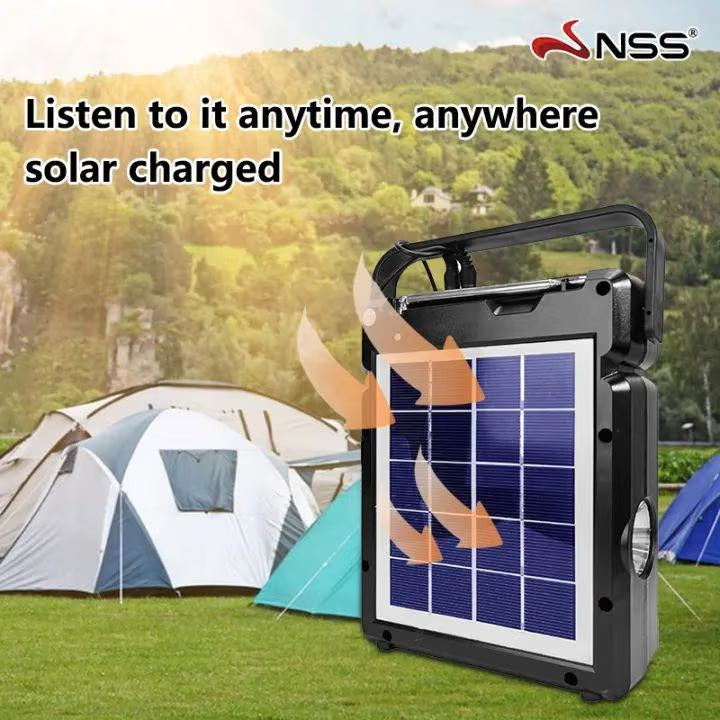 جهاز طاقة شمسية ذكي مع بلوتوث + راديو + إضاءة – INVS NS-2730LS - Smart solar power device with Bluetooth + radio + light