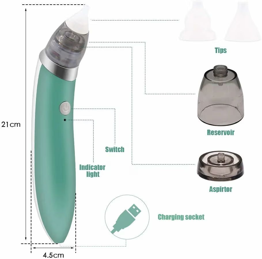 جهاز شفط الأنف والأذن للأطفال WX-102 كهربائي قابل للشحن | Electric Baby Nasal & Ear Aspirator WX-102