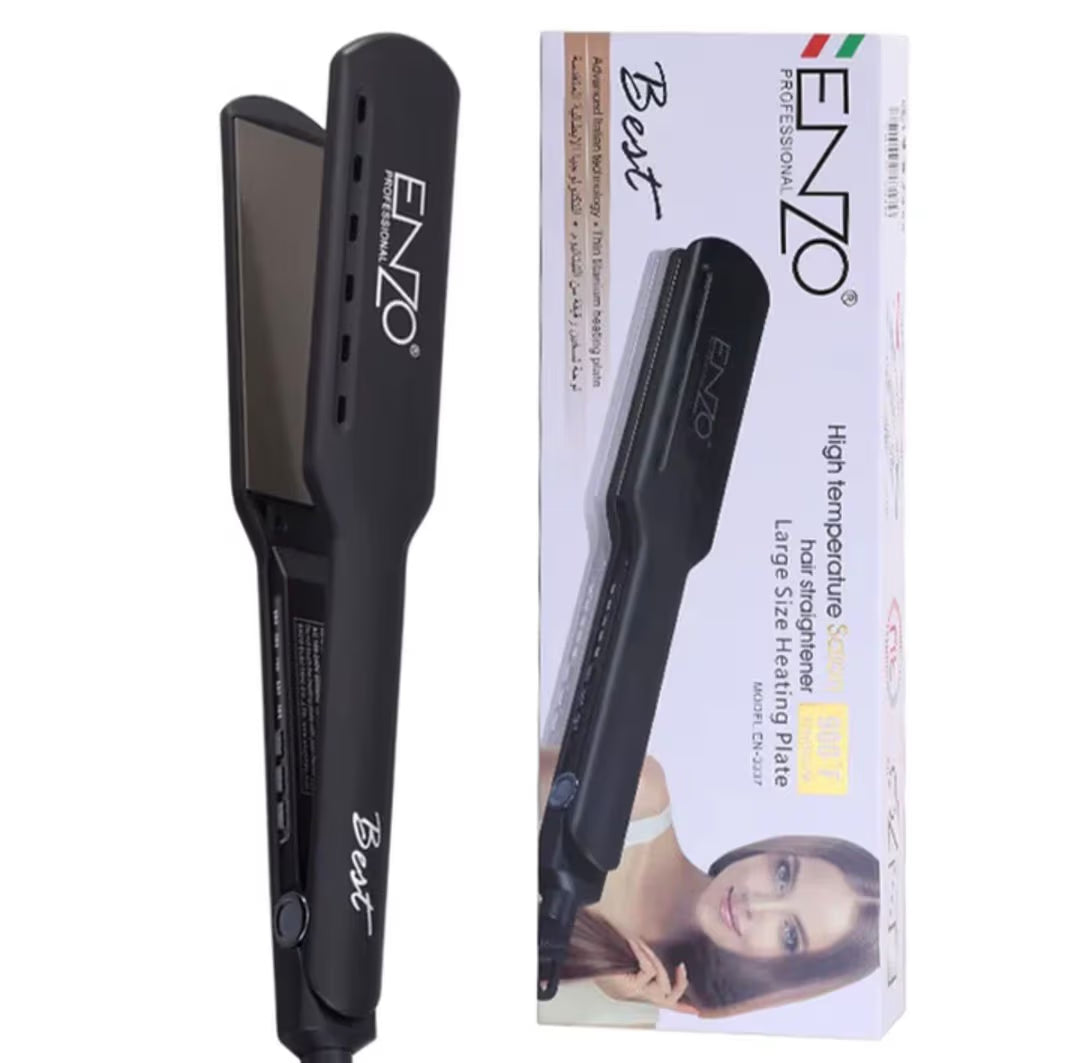 مكواة شعر احترافية ENZO Titanium 980°F | ENZO Professional Hair Straightener 980°F