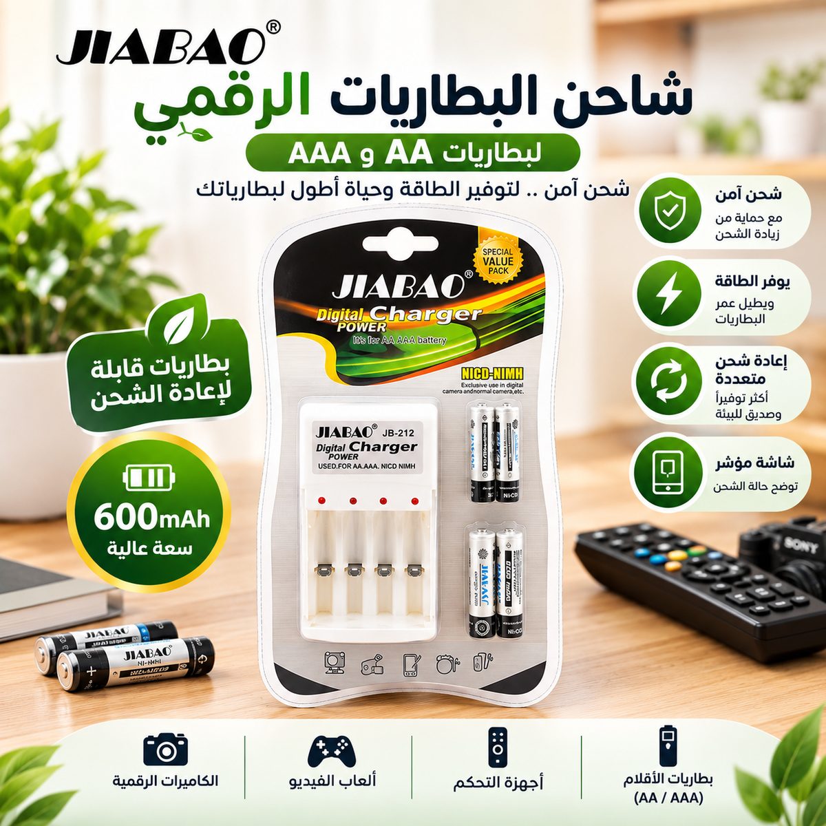 شاحن البطاريات الرقمي