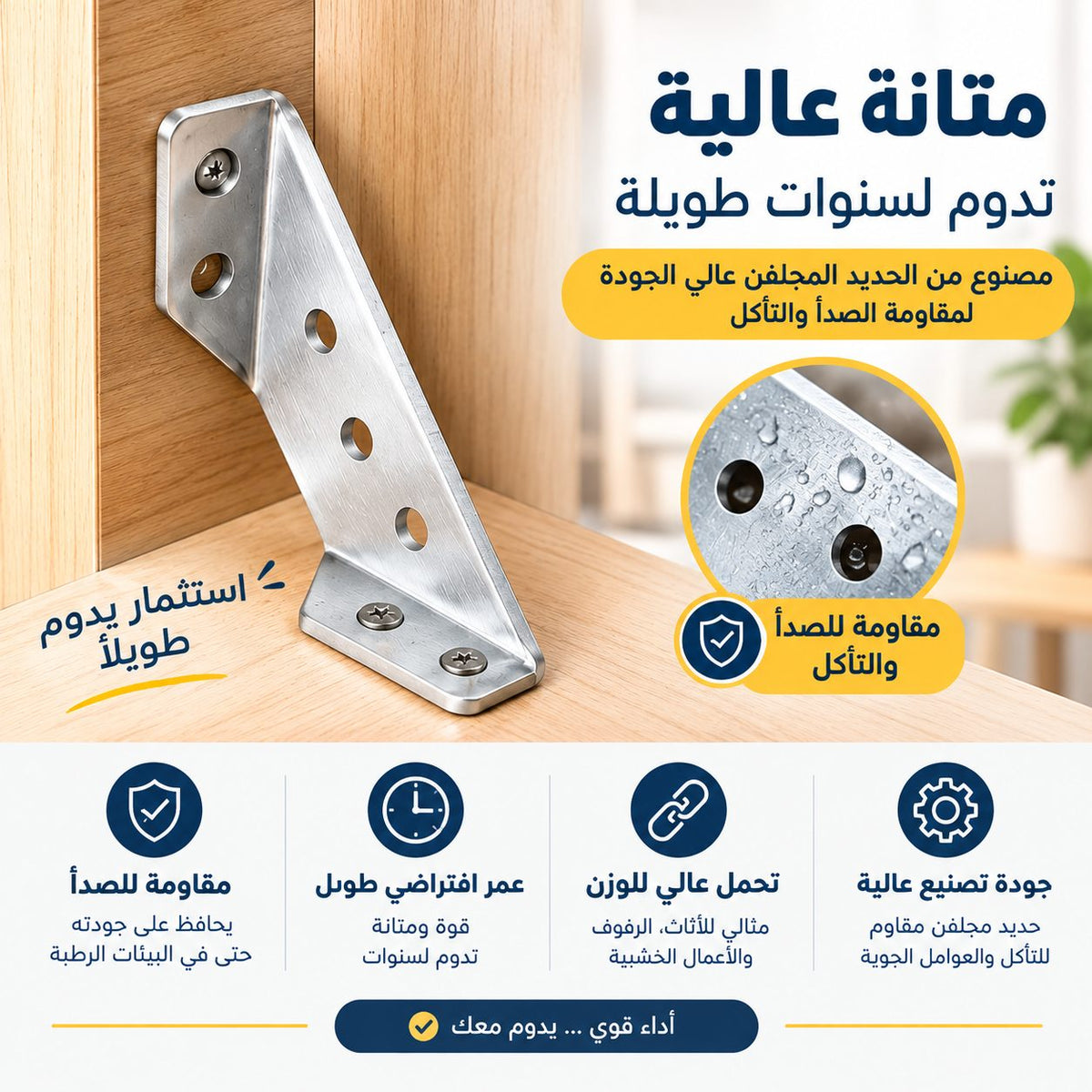 زوايا تثبيت معدنية – دعم قوي للأثاث والأرفف