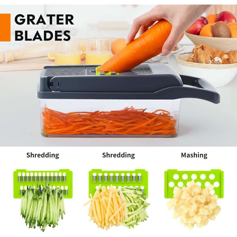 أداة تقشير وتقطيع البطاطا والخضار 3 في 1 - Potato and Vegetable Peeler and Slicer