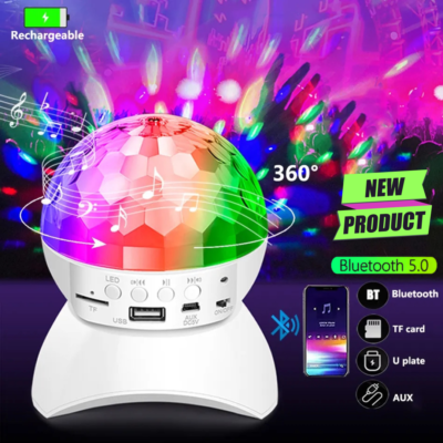 مصباح ديسكو LED 360° مع موسيقى – Disco Light & Music